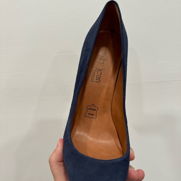 Cathy Jean Brazil Leather Pointed Toe Stiletto Heel Shoe Size 7 Blue - Picture 3 of 7